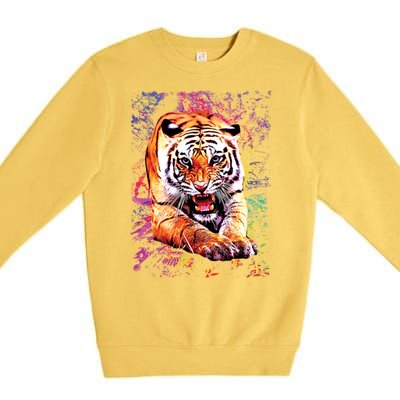 Tiger Jungle Colorful Premium Crewneck Sweatshirt