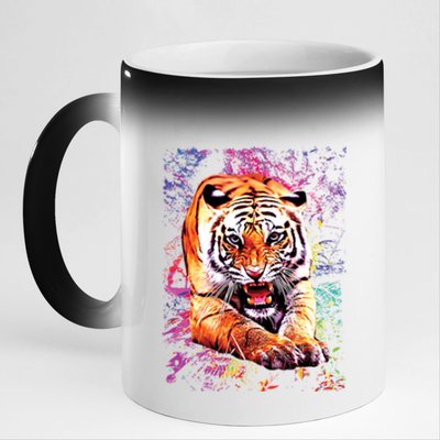 Tiger Jungle Colorful 11oz Black Color Changing Mug