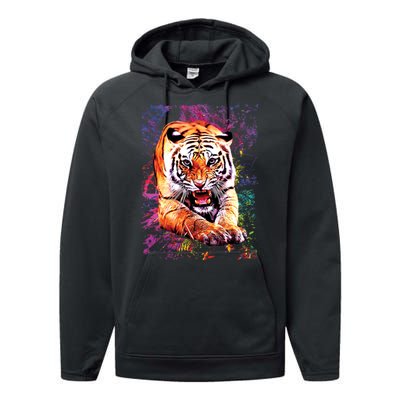 Tiger Jungle Colorful Performance Fleece Hoodie