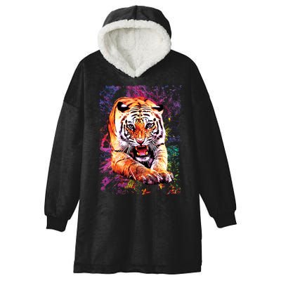 Tiger Jungle Colorful Hooded Wearable Blanket