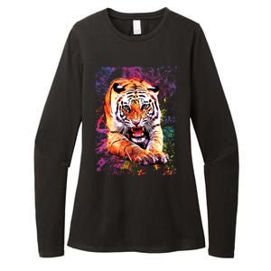 Tiger Jungle Colorful Womens CVC Long Sleeve Shirt