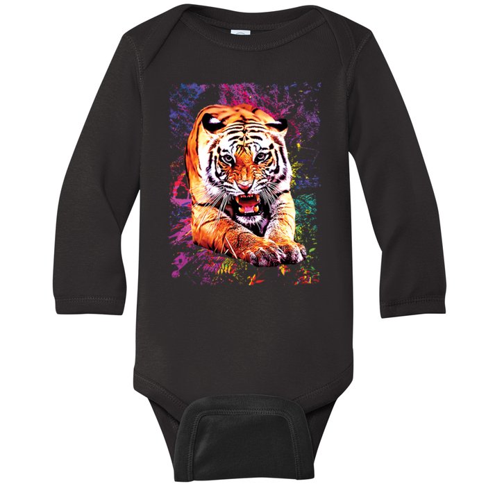 Tiger Jungle Colorful Baby Long Sleeve Bodysuit