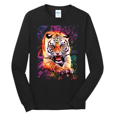 Tiger Jungle Colorful Tall Long Sleeve T-Shirt