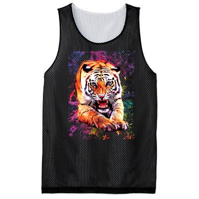 Tiger Jungle Colorful Mesh Reversible Basketball Jersey Tank