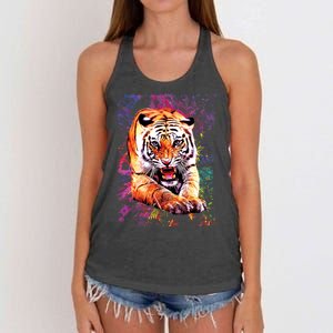 Tiger Jungle Colorful Women's Knotted Racerback Tank