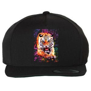 Tiger Jungle Colorful Wool Snapback Cap