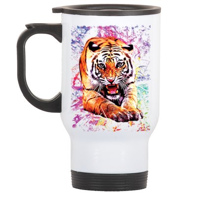 Tiger Jungle Colorful Stainless Steel Travel Mug