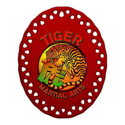 Tiger Martial Arts Ceramic Oval Ornament