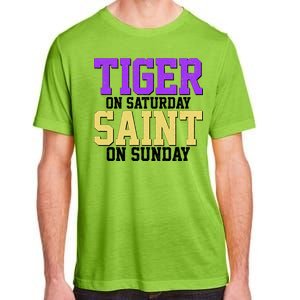 Tiger On Saturday Saint On Sunday Louisiana Football Adult ChromaSoft Performance T-Shirt