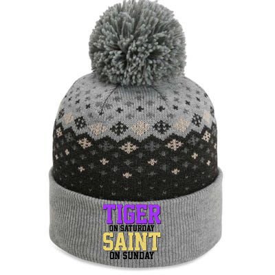 Tiger On Saturday Saint On Sunday Louisiana Football The Baniff Cuffed Pom Beanie