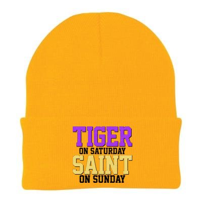 Tiger On Saturday Saint On Sunday Louisiana Football Knit Cap Winter Beanie