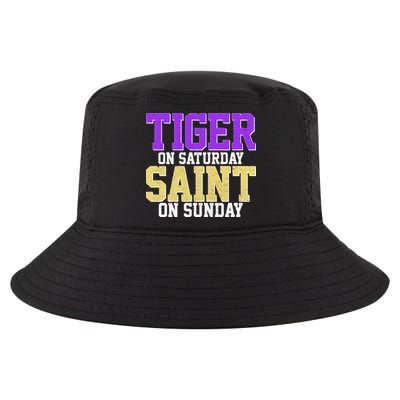 Tiger On Saturday Saint On Sunday Louisiana Football Cool Comfort Performance Bucket Hat