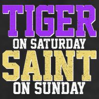 Tiger On Saturday Saint On Sunday Louisiana Football 7 Panel Mesh Trucker Snapback Hat