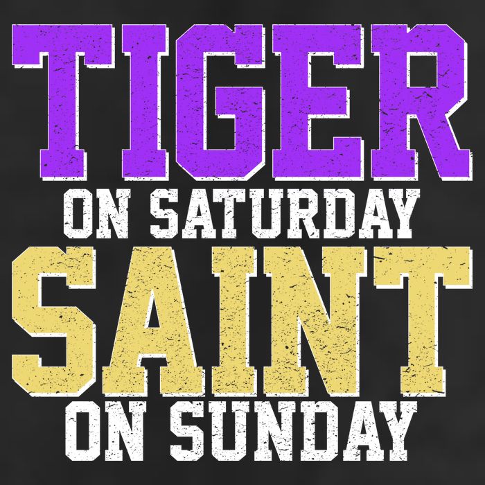 Tiger On Saturday Saint On Sunday Louisiana Football 7 Panel Mesh Trucker Snapback Hat