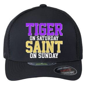 Tiger On Saturday Saint On Sunday Louisiana Football Flexfit Unipanel Trucker Cap