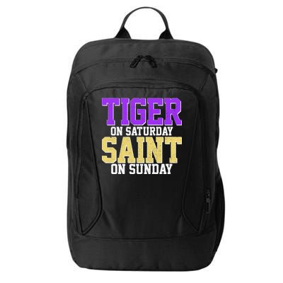 Tiger On Saturday Saint On Sunday Louisiana Football City Backpack