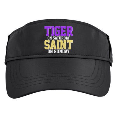 Tiger On Saturday Saint On Sunday Louisiana Football Adult Drive Performance Visor