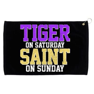 Tiger On Saturday Saint On Sunday Louisiana Football Grommeted Golf Towel