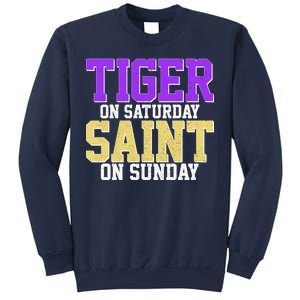 Tiger On Saturday Saint On Sunday Louisiana Football Sweatshirt