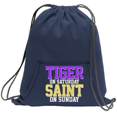 Tiger On Saturday Saint On Sunday Louisiana Football Sweatshirt Cinch Pack Bag