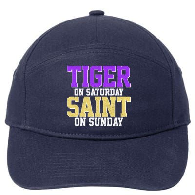 Tiger On Saturday Saint On Sunday Louisiana Football 7-Panel Snapback Hat