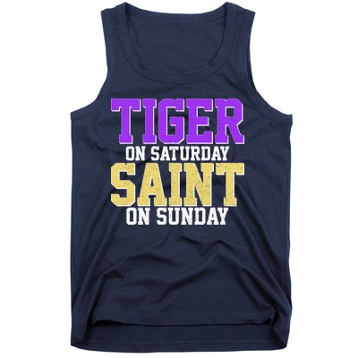 Tiger On Saturday Saint On Sunday Louisiana Football Tank Top