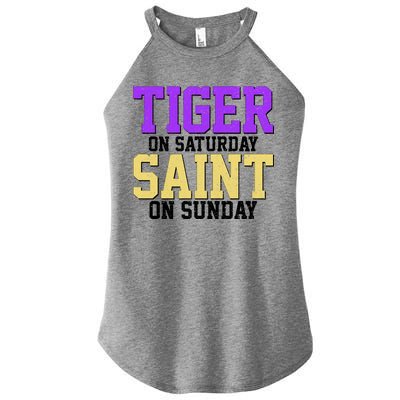 Tiger On Saturday Saint On Sunday Louisiana Football Women's Perfect Tri Rocker Tank