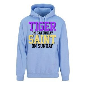 Tiger On Saturday Saint On Sunday Louisiana Football Unisex Surf Hoodie