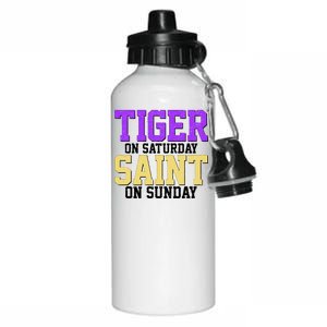 Tiger On Saturday Saint On Sunday Louisiana Football Aluminum Water Bottle