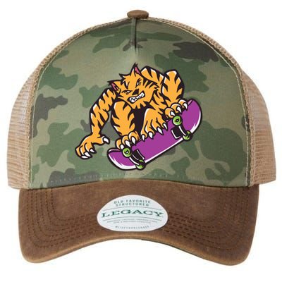 Tiger Skateboarding Cartoon Legacy Tie Dye Trucker Hat