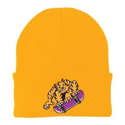 Tiger Skateboarding Cartoon Knit Cap Winter Beanie