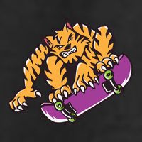Tiger Skateboarding Cartoon Cool Comfort Performance Bucket Hat
