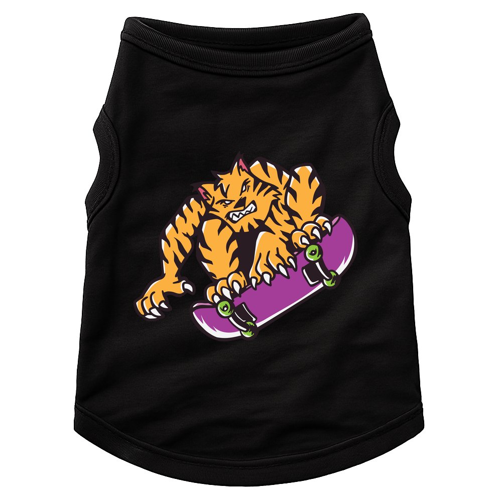 Tiger Skateboarding Cartoon Doggie Tank