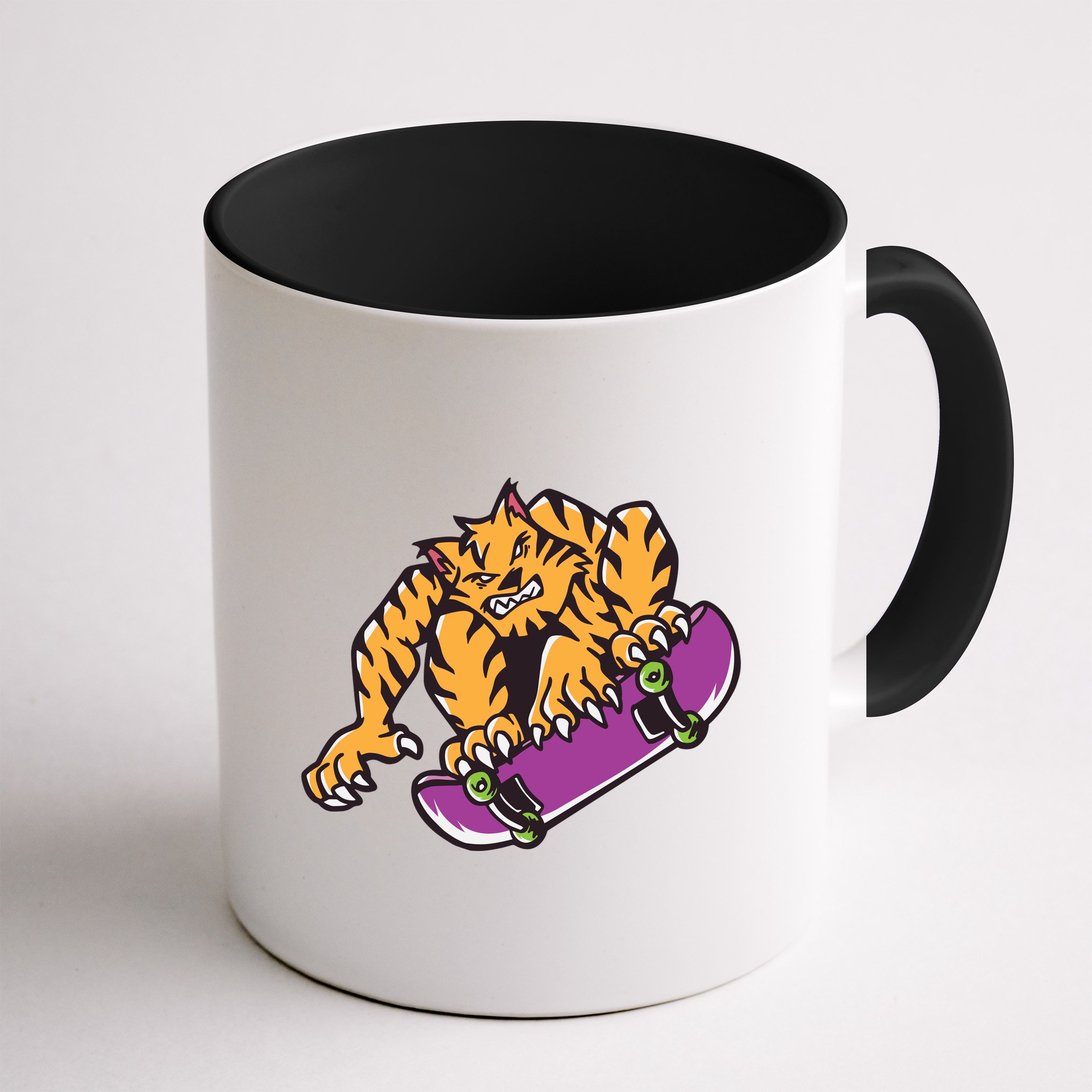 Tiger Skateboarding Cartoon Mug