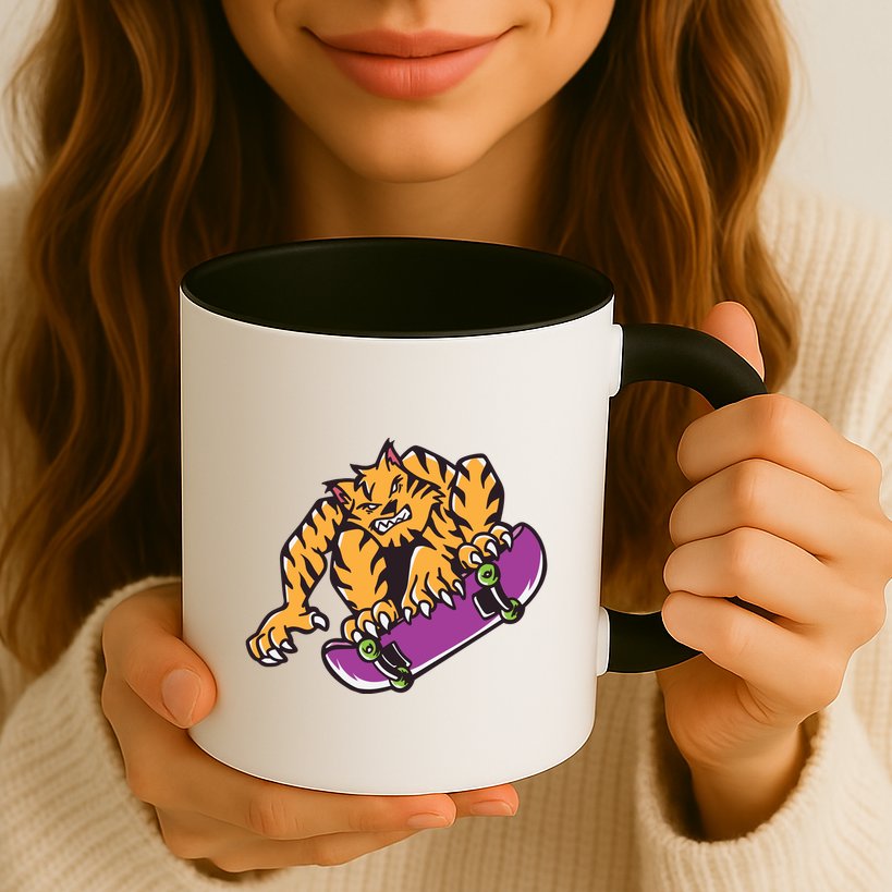 Tiger Skateboarding Cartoon Mug