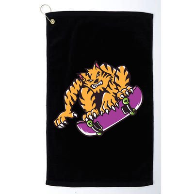 Tiger Skateboarding Cartoon Golf Towel