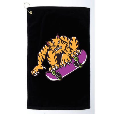 Tiger Skateboarding Cartoon Platinum Collection Golf Towel