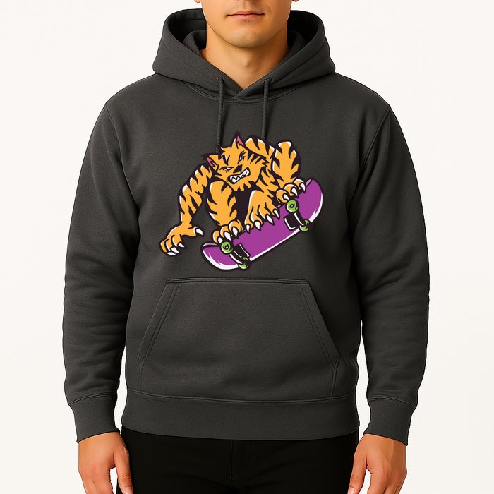 Tiger Skateboarding Cartoon Hoodie