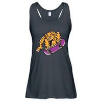 Tiger Skateboarding Cartoon Ladies Essential Flowy Tank