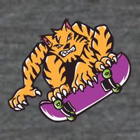 Tiger Skateboarding Cartoon Ladies Essential Flowy Tank