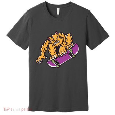 Tiger Skateboarding Cartoon Premium T-Shirt