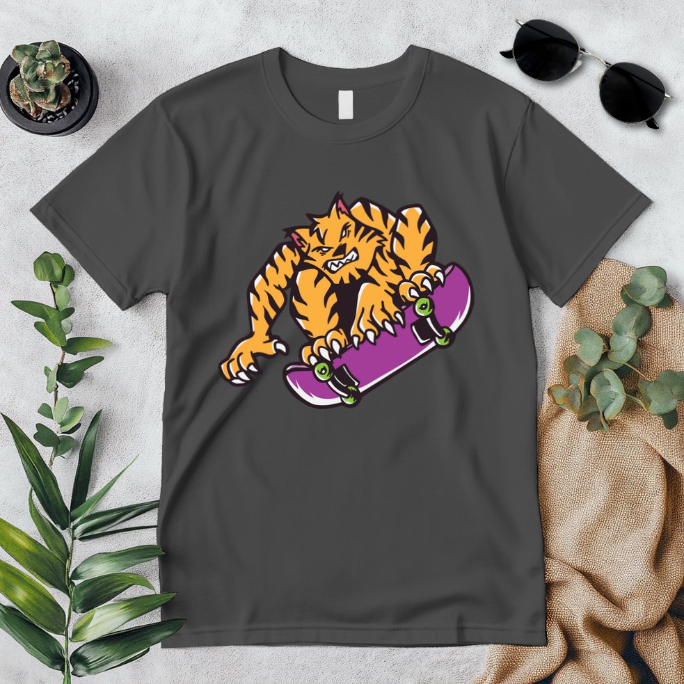 Tiger Skateboarding Cartoon Premium T-Shirt