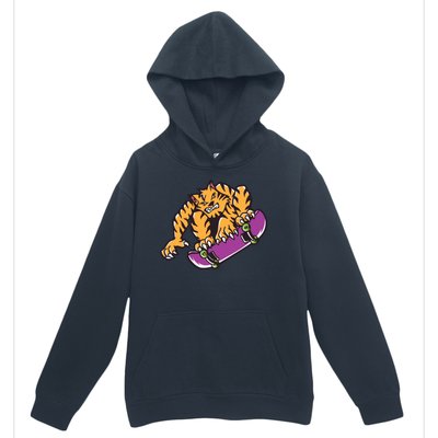 Tiger Skateboarding Cartoon Urban Pullover Hoodie