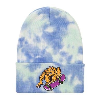 Tiger Skateboarding Cartoon Tie Dye 12in Knit Beanie