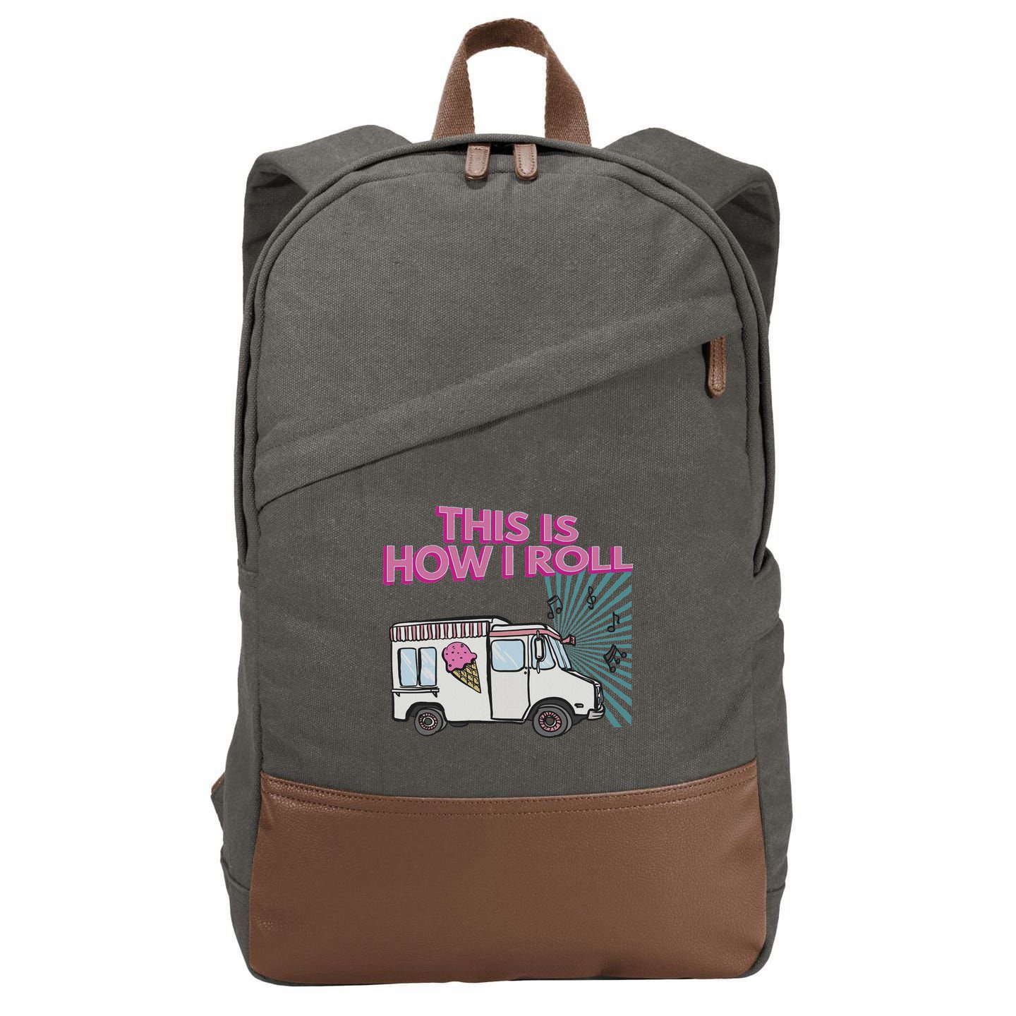 This Is How I Roll Funny Casual Ice Cream Truck Gift Cotton Canvas Backpack