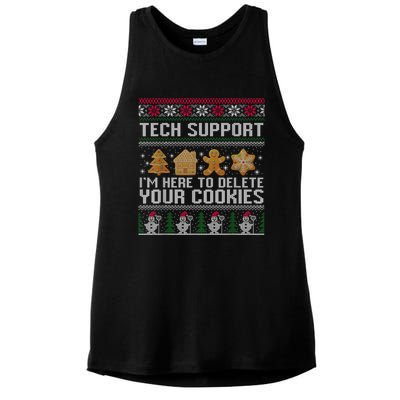 Techsupport I’M Here To Delete Your Cookies Christmas Ladies PosiCharge Tri-Blend Wicking Tank