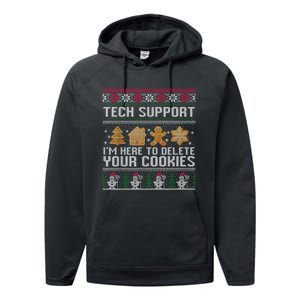 Techsupport I’M Here To Delete Your Cookies Christmas Performance Fleece Hoodie