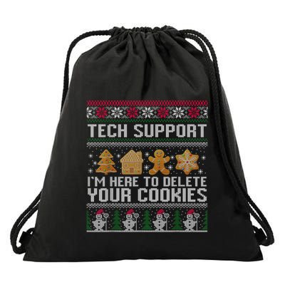 Techsupport I’M Here To Delete Your Cookies Christmas Drawstring Bag