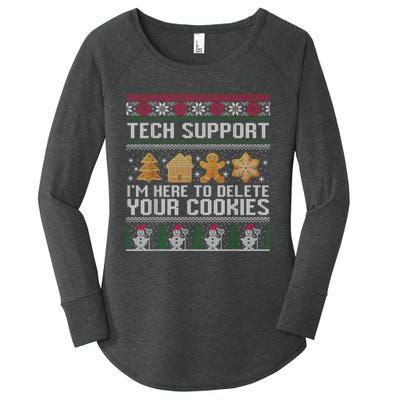 Techsupport I’M Here To Delete Your Cookies Christmas Women's Perfect Tri Tunic Long Sleeve Shirt