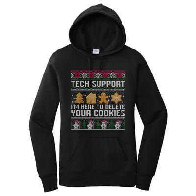 Techsupport I’M Here To Delete Your Cookies Christmas Women's Pullover Hoodie